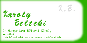 karoly belteki business card